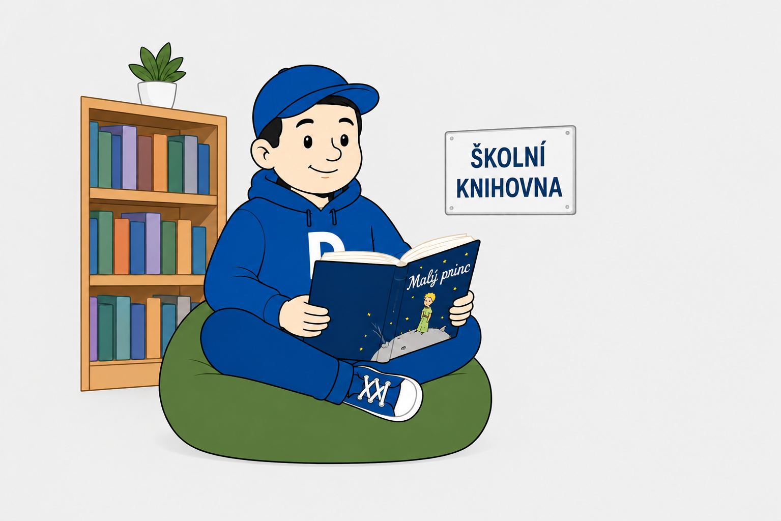 Student ve školní knihovně